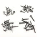 QSJ 155PCS #8 Sheet Metal Screws Set 410 Stainless Steel Hex Washer Head Fast Self Tapping Screws with Screwdriver Bit Silver