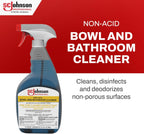SC Johnson Professional Non-Acid Bowl and Bathroom Cleaner, Disinfectant Cleaner, Soap Scum Remover, 32 fl. oz., 12 Count, for Professional Use Only