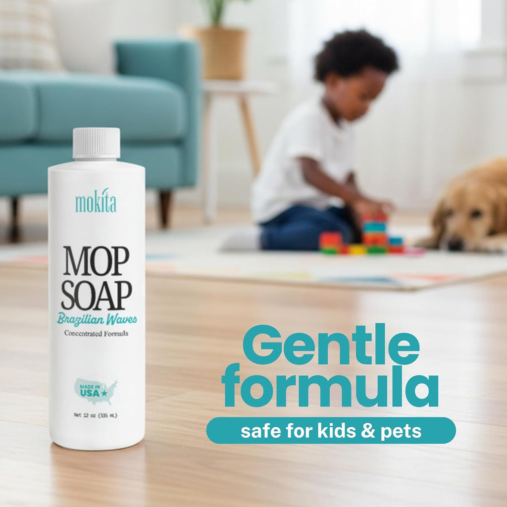 Luxury Mop Soap Brazilian Waves - Safe for Pets - Highly Scented Mop Soap That's Concentrated to Help Remove Dirt, Grease & Grime 12 oz