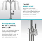 KRAUS Torak Pull Down Kitchen Faucet in Spot-Free Brushed Brass with 2 Function Sprayer, Pre-Attached Water Lines, and Mounting Hardware, KPF-2841SFBB