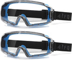 Clear Safety Goggles Glasses 2 Pack - Anti-Fog, Scratch and UV380 Lenses - Adjustable Non-Slip Strap - ANSI Z87.1 Certified Eye Protection for Chemistry Lab Work & Industrial Use for Men & Women