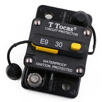 E9 30 Amp Circuit Breaker with Manual Reset | 12V - 72V DC | UL Certified Waterproof IP67 Protection Switchable 30A Surface Mount
