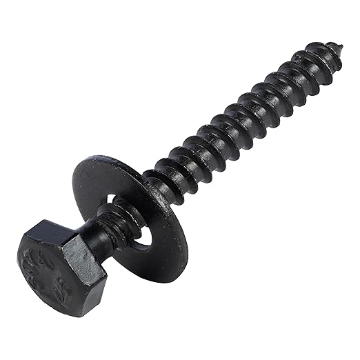 5/16 x 2 (50 Pack) Lag Screw Kit, 50 Screws and 50 Washers, Ceramic Black Ruspert Coating for Exterior Use, Meets ASTM A307 and ASME B18.2.1, Industrial/Commerical Grade by Makers Bolt