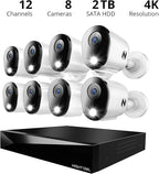 Night Owl 2-Way Audio 12 Channel DVR Video Home Security Camera System with (8) Wired 4K HD Indoor/Outdoor Deterrence Cameras and 2TB Hard Drive (Add up to 4 Wi-Fi Cameras) (8 Camera)