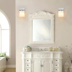 1 Light Modern Bathroom Light Fixtures Over Mirror, Chrome Vanity Lights for Bathroom Wall Sconces with Milky White Glass Shades, E26 Socket (Bulbs Not Included)