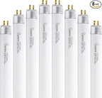 8 Pack 21 Inch F13T5/WW Fluorescent Light Bulb, 3000K Warm White, T5 13 Watts Fluorescent Replacement Bulb for Counter and Cabinet Fixture, G5 Base