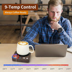 VOBAGA Coffee Mug Warmer with Smart Memory System & 9-Temperature Setting, Coffee Cup Warmer with Customize Timer & Precise Minute Timing, Suitable for Work, Reading, Sleeping