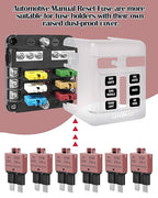 Resettable Standard Blade Fuse 3A ATC Automotive Fuse ATO Manual Reset Fuses Manual-Reset Blade Circuit Breaker for Boat Truck SUV Car Motorcycle 32VDC Fuses Assortment Kit