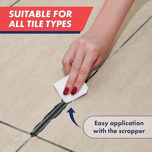 Tile Grout, Repair Kit, Restore & Renew Tile Joints Line, Fast Drying Tile Grout Paint Squeeze Tube for Bathroom Shower Kitchen Floor, Waterproof (8.8 oz, Dark Grey/Anthracite)
