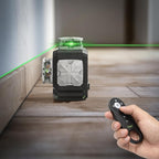 Huepar Laser Level, Self Leveling 12 Lines Cross Line Laser with LCD Screen 3 x 360° Bluetooth Connected Green Beam Laser Tool, 3D Horizontal & Vertical Laser Line -Remote Control&Rechargeable Battery