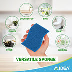 AIDEA Sponges Kitchen, Non-Scratch Scrub Sponge, 6Count, Sponges for Non-Stick Cookware, Kitchen Sponge for Dishes, Cleans Fast Without Scratching, Cleaning Power for Kitchen, Bathroom, Household