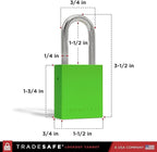 TRADESAFE Lockout Tagout Locks Set - 10 Green Aluminum Loto Locks, Lock Out Tag Out Padlocks Keyed Alike, 2 Keys Per Lockout Padlock, OSHA Compliant