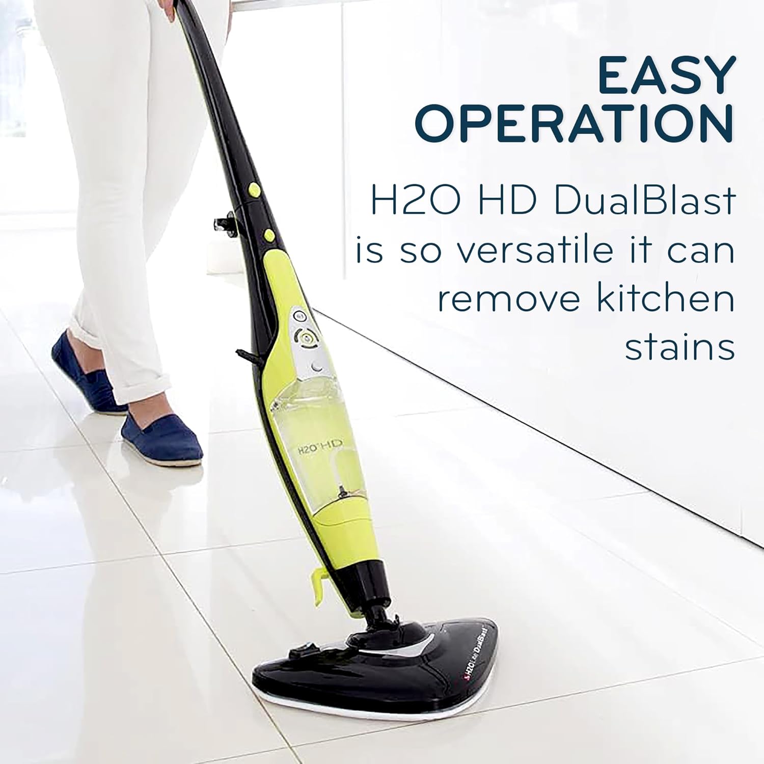 H2O HD 5-in-1 DUALBLAST Steam Mop and Handheld Steam Cleaner For Floor Cleaning, Hardwood Floors, Grout Cleaner, Upholstery Cleaner, Tiles and Carpets
