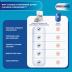 STARDUST Spill Products Starpower D355SP Industrial Degreaser, All Purpose Cleaner 55 Gallon Drum, Includes Empty 32-Ounce Labeled Sprayers for Easy Dilution, Efficient, Safe, Versatile - 4 Case