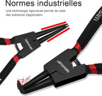 WISEUP Circlip Pliers 7 inch, Straight External Tips (Tip Diameter 1/20") Snap Ring Pliers Heavy Duty for C Clip Remover Retaining