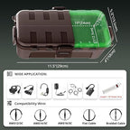 QUOBAS 2 Pack Outdoor Waterproof Electrical Box with 6 Cable Ports, IP54 Weatherproof Heavy-Duty Extension Cord Cover for Power Strips, Garden Power Tools, Holiday Lights, Brown