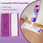 6 Pack Mop Refill Pads for PowerMop Multi-Surface and Wood Mop Pads Refill, Washable & Reusable Microfiber Spray Cleaning (Purple)