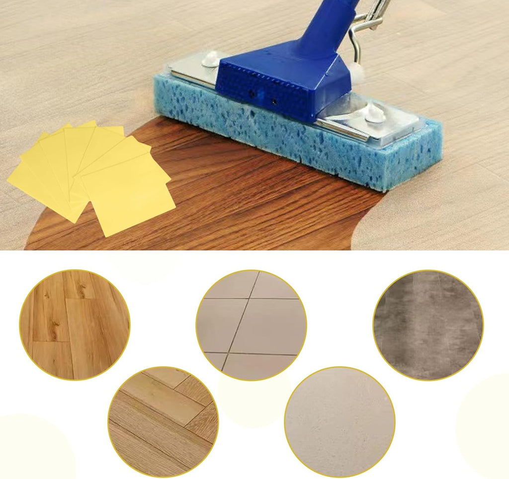 Floor Cleaning Tablets Sheets, Method Hardwood Floor Cleaner and Polish Pack of 300, Concentrate Mild Scent For RV Wall Tiles, Hardwood, Laminate Floor, Yellow