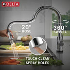 Delta Trinsic Touchless Kitchen Faucet with Touch Technology, Chrome Kitchen Sink Faucet with Pull Down Sprayer, Single Hole, Chrome 9159TL-DST
