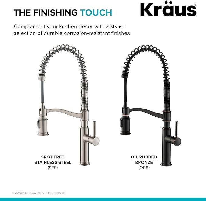 KRAUS Sellette Commercial Style Pull-Down Kitchen Faucet and Deck Plate in Spot Free Stainless Steel, KPF-1683SFS