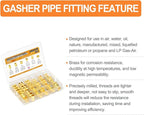 GASHER Brass Pipe Fittings Assortment Kit, Hex Nipple,Reducer Bushing,Reducing Hex Coupling,Hex Heand Plug,End Cap and Socket Plug(72Pcs)