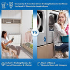 Portable Twin Tub 18lbs Washing Machine with Drying Rack and 10 Hangers, 11lbs Washer Mini Compact Laundry Machine with 7lbs Spinner, Semi-automatic Washer Combo for Dorms, Apartment