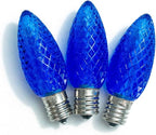 Meconard C9 Led Replacement Christmas Light Bulbs, C9 Shatterproof Led Bulbs for Christmas Indoor Outdoor String Lights, E17 Intermediate Base, Commercial Grade Holiday Bulbs, Blue, 25Pack