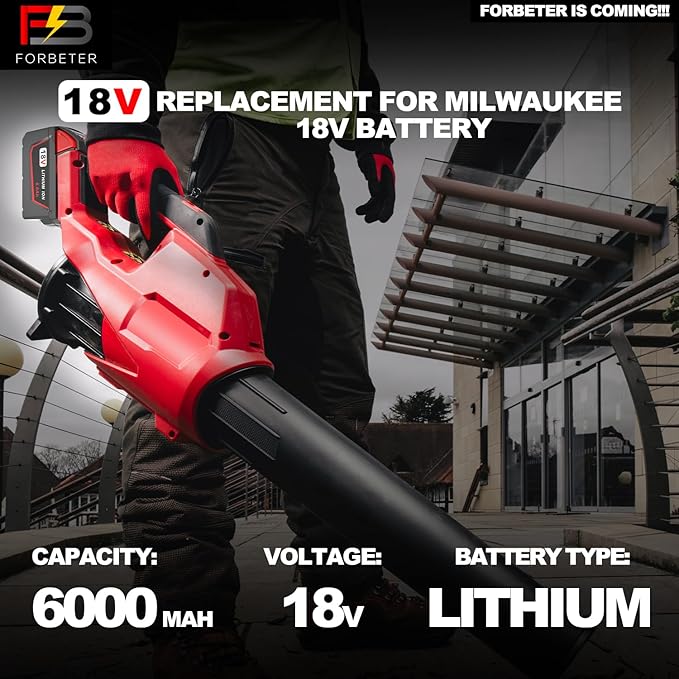 2pack 6.0Ah 18v Battery Replacement for Milwaukee m18 Battery 48-11-1850 48-11-1860, Compatible with Milwaukee M18 Cordless Power Tools,15C Discharge Rate