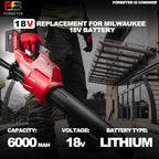 2pack 6.0Ah 18v Battery Replacement for Milwaukee m18 Battery 48-11-1850 48-11-1860, Compatible with Milwaukee M18 Cordless Power Tools,15C Discharge Rate