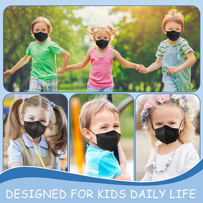 RANTO Kids Masks, 50pcs 5 Ply Mask for Children with Adjustable Earloop, Multicolor Print Mask with Soft Sponge Nose Bridge