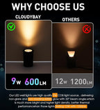 [6 Pack] CLOUDY BAY 9W LED Landscape Well Lights,2700K/3000K/3500K/4000K/5000K Selectable,Low Voltage 12V/24V Ground Lighting,Waterproof Outdoor In Ground Lights for Uplights,Transformer Excluded