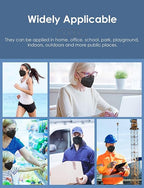 HUHETA KN95 Face Masks, Packs of 30 Individually Wrapped, 5-Ply Breathable and Comfortable Safety Mask, Filter Efficiency Over 95%, Protective Cup Dust Masks Against PM2.5 (Black Mask)