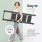 WOA WOA 4 Step Ladder for 10 Feet High Ceiling, Lightweight Foldable Ladder with Non-Slip Wide Pedals, Step Stool with Safe Handrail, Space Saving for Home, Kitchen, Indoor & Outdoor 300lbs - Black