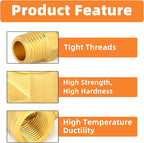 GASHER 6PCS 1/4 Inch NPT Brass Pipe Fitting, Ball Valve, Barstock Tee Brass Pipe Fitting and Air Hose Fitings