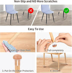 Ezprotekt 24 Pcs Small Clear Silicone Chair Leg Floor Protectors for Hardwood Floors, Chair Leg Caps Covers, Floor Protectors for Chair, Bar Stool Leg Protectors Round (S Fit: 3/5" to 3/4", 15-19mm)