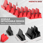 42PCS Magnetic Modular Wrench Organizers for Tool Drawers - Black & Red - Wrench Rack with Metric & SAE Labels, Customizable Magnet Tool Storage Holder for Tool Box Organization