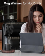 SWEETFULL Coffee Mug Warmer, 36W Electric Cup Warmer for Desk with 3-Temp Settings Advanced Temperature-Controlled Heating Coffee Gifts Accessories for Women Men Milk, Tea, Candle - Wood