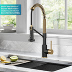 KRAUS Bolden 2-in-1 Commercial Style Pull Down Single Handle Water Filter Kitchen Faucet for Reverse Osmosis or Water Filtration System in Brushed Brass/Matte Black, KFF-1610BBMB