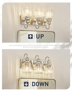 Bathroom Light Fixture, HWH 3-Light Vanity Light Brushed Nickel Modern Bathroom Lights Over Mirror, Bell-Shaped Fluted Glass, 5HZG106B-3W BN