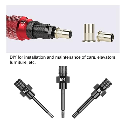 Beaspire 3 PCS Cordless Drill Electric Rivet Gun's M3、M4、M5 Mandrels