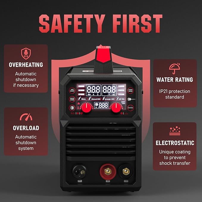 YESWELDER MIG-140DS PRO MIG Welder, 140Amp 110/220V Dual Voltage, 4 in 1 Gas MIG/Flux Core MIG/Lift TIG/Stick Multiprocess MIG Welding Machine