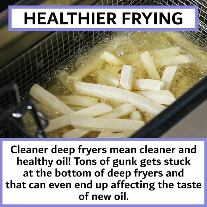 4-Pack L-Shaped Deep Fryer Cleaning Brush, Up to 750F High Heat Resistant Metal Bristles Fryer Cleaning Brush for Food Debris & Grease in Kitchen & Restaurants Deep Fryers Coil by FryOilSaver Co. B53C