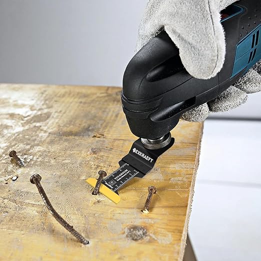 55 PCS Oscillating Saw Blades, Professional Universal Titanium Oscillating Tool Blade for Metal Nails, Wood and Plastic, Multi Tool Blades Kits Fit Dewalt Milwaukee Ryobi Rockwell Fein