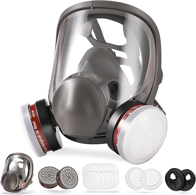 Full Face Gas Mask - Gas Masks Survival Nuclear and Chemical, Reusable Respirator Mask (6800+P-A-1)