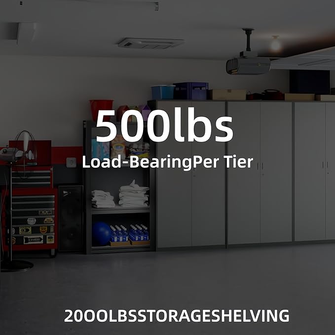 4-Tier 31.5" W x 15.8" D x 63" H Garage Shelving 2000LBS Storage Shelves Heavy Duty Metal Shelf Unit Adjustable Basement Industrial Storage Racks