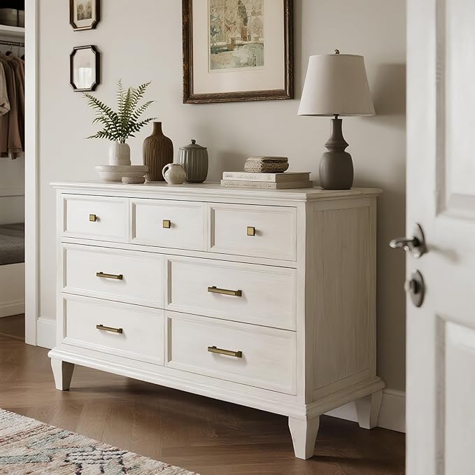 10 Pack 5 Inch(128mm) Hole Center Antique Brass Modern Cabinet Pulls Kitchen Cabinet Handles Kitchen Cabinet Hardware Timeless Drawer Pulls for Dresser Cupboard Wardrobe, A-Brass(5x10)