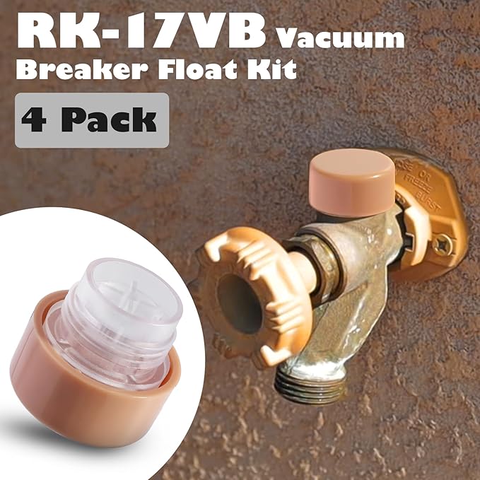 RK-17VB Vacuum Breaker Float Kit for woodford model 17 Wall Faucets repair kit, Anti-Siphon Wall Faucet Repair 4 Pack