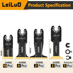 LEILUO 20 Pcs Titanium Multitool Blades Kit Extra-Long & Wide Oscillating Saw Blades with Storage Bag Universal Oscillating Tool Accessories for Wood Nails Drywall Fits DeWalt Makita and More