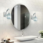 Wall Sconces, Set of 2 Chrome Crystal Vanity Lights, Modern Wall Lamp for Bathroom, Hallway, and Makeup, Easy Installation