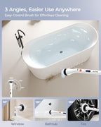 MayKing Electric Spin Scrubber with 9 Brush Heads, 3-Angle & 4-Length Adjustable Cordless Power Scrubber, 3-Speed & Battery LED Display, Electric Scrubber for Cleaning Bathroom Bathtub Floor Tiles